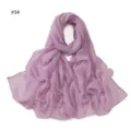 Light purple starry rhinestone voile long scarf, lightweight breathable draped design accessory. - Light Purple
