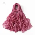 Glitter viscose solid color women hijab scarf lightweight shawl wrap elegant accessory - 21#