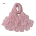 Pink rhinestone chiffon long scarf, breathable and soft, elegant women hijab or shawl. - Pink