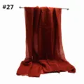 Bufanda lisa de viscosa con purpurina rojo ladrillo, pañuelo elegante para mujeres. - Código 27