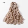 Solid color metallic shimmer viscose scarf for women, elegant lightweight shawl with short fringe. - Orange-Pink