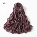 Shimmering metallic viscose women scarf with short tassels elegant burgundy shawl detail. - Burgundy Red