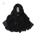 Black modal scarf lightweight breathable solid color shawl hijab casual wrap soft woman - Black