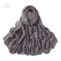 Dark grey modal scarf detail view, soft breathable fabric texture, lightweight wrap accessory. - Dark Gray