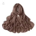 Foulard hijab modal unicolore respirant de haute qualité pour femmes, léger et doux au toucher. - Kaki