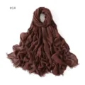 Brown solid color modal cotton breathable fringed scarf soft lightweight shawl for women - #14 Coffee