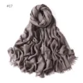 Solid color modal cotton linen scarf lightweight breathable fringed shawl wrap for women - #17 Linen