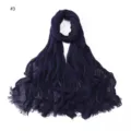 Navy blue 100% rayon crinkle scarf for women, soft solid color fringe headscarf new. - Polka Dot (#3)