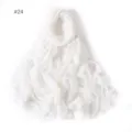 Detail view of the lightweight solid white modal cotton scarf featuring delicate short fringe edges. - #24 Cream