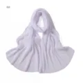 Dettaglio sciarpa in chiffon plissato lavanda, tessuto morbido traspirante con argento. - 6#