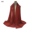 Rust red chiffon scarf shawl for women, lightweight sun protection hijab and head wrap. - Style #40