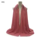 Plain Chiffon Scarf Hijab Lightweight Breathable Neck Wrap Shawl Sunscreen Detail View - Style #41