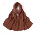 Lunga sciarpa hijab chiffon plissettato glitterato traspirante leggero protezione 8# - 8#