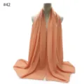Solid color pearl chiffon scarf shawl headscarf for women daily sun protection wrap - Style #42