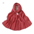 Sciarpa lunga in chiffon plissettato tinta unita con punti argento scintillanti, morbida e traspirante. - 9#
