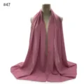 Solid color chiffon hijab scarf for women, lightweight breathable headwrap shawl. - #47