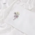 Exquisite white chiffon scarf with handmade rhinestone dragonfly brooch detail design. - Size 11 / 1.8m