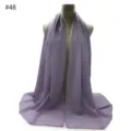 Detailed view of the light purple chiffon hijab scarf showing soft drape and fine fabric texture. - #48