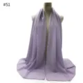 Light purple chiffon hijab scarf for women, solid color plain head wrap daily wear. - Style 51
