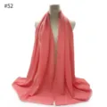 Women solid color chiffon scarf lightweight breathable shawl summer sun protection hijab wrap - Style 52