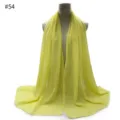Fashion solid color chiffon women scarf shawl hijab sun protection breathable soft yellow. - #54