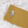 Solid color chiffon scarf with handmade rhinestone dragonfly brooch, elegant accessory. - 16# / 1.8m