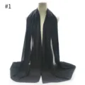 Schwarzes Chiffon Tuch, einfarbiger, leichten Sommerschal, elegante lange Kopftuch Stola Damen. - Schwarz