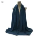 Dark blue pearl chiffon scarf hijab shawl for women, lightweight sun protection scarf #2. - Red Gold Flower