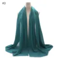 Solid color pearl chiffon scarf hijab shawl for women, elegant long draped sun protection wrap. - Beige Polka Dot