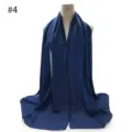 Dark blue chiffon hijab scarf variant, elegant breathable head cover and fashion shawl. - Black Polka Dot