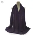 Dark purple chiffon scarf for women, lightweight solid color hijab and shawl variant. - US Size 6