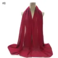 Solid color red chiffon scarf women lightweight shawl sun protection hijab wrap elegant drape - US Size 8