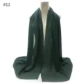 Solid dark green chiffon hijab scarf, lightweight long shawl for women, sun protection. - Globe Bead