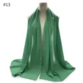 Green chiffon scarf hijab shawl for women, lightweight breathable headwrap variant 13. - Double Dangle Disc