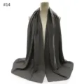 Dark grey chiffon hijab scarf variant, lightweight breathable shawl wrap for women daily wear. - Floral & Stripe
