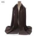 Solid color chiffon hijab scarf for women, lightweight breathable head wrap, dark brown variant. - Blue Truck