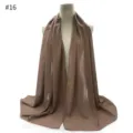 Chiffon hijab scarf in #16 brown, lightweight Muslim head wrap and shawl for women daily wear. - Size #16