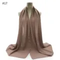 Solid mocha brown chiffon hijab scarf for women, elegant lightweight daily head wrap - Pink Unicorn