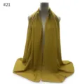 Mustard yellow solid chiffon hijab shawl lightweight breathable women headscarf neck wrap - Blue Dinosaur