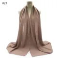 Solid color bubble chiffon women hijab scarf shawl #27 lightweight breathable head cover - Pink Princess