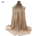 Solid color bubble chiffon hijab scarf for women, lightweight summer shawl and head wrap. - Black Shark