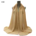 Solid bubble chiffon scarf hijab shawl for women, lightweight sun protection wrap. - Soccer & Geometry