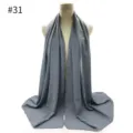 Solid grey chiffon hijab scarf for women, lightweight breathable headwrap shawl daily wear. - Black Dinosaur