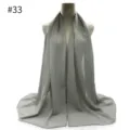 Grey solid pearl chiffon women hijab scarf, lightweight summer shawl and head wrap. - #33 Paisley