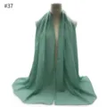 Lightweight solid color chiffon hijab scarf for women, summer sun protection shawl. - #37 Pattern