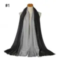 Bufanda larga metálica degradada, brillo negro y plata, chal elegante de rayón para mujer. - Estilo #1