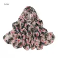 Sciarpa floreale in chiffon da donna, lungo scialle con stampa rose, foulard elegante. - 249#