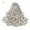 Vista dettagliata della sciarpa in chiffon con stampa floreale, tessuto leggero. - 250#