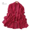 Chiffon rhinestone shawl scarf in pitaya pink, elegant long draped design for women and girls. - 14#