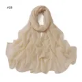 Lightweight rhinestones embellished voile scarf detail, elegant sheer fashion hijab and wrap. - Light Beige